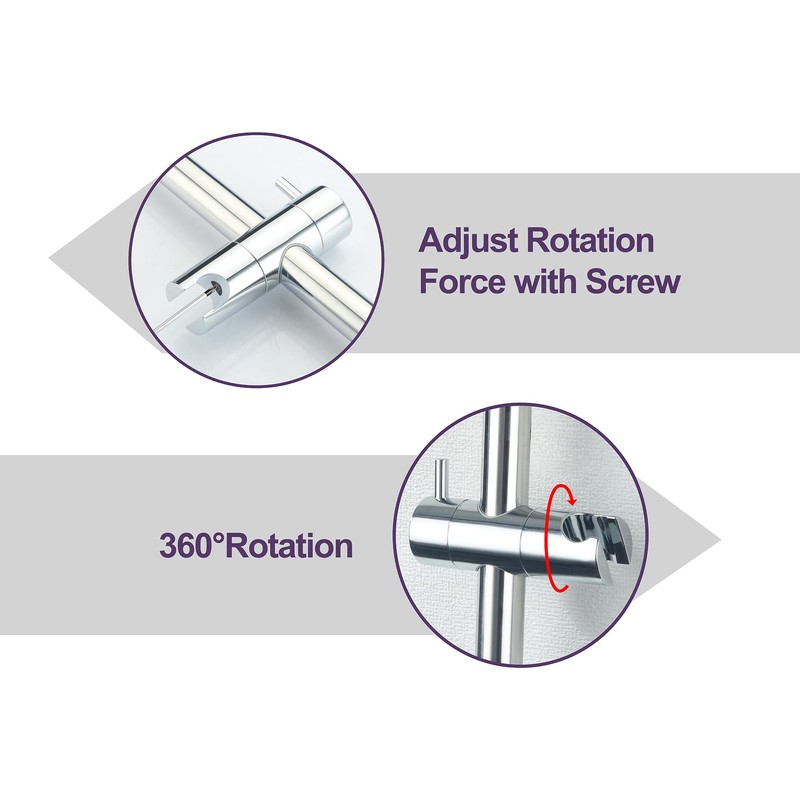 HAMOLER 24 Inch Shower Slide Bar with Adjustable Shower Holder
