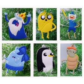 Adventure Time Christmas Tree Ornament Set Featuring Finn and Friends - Unique Shatterproof Plastic Design