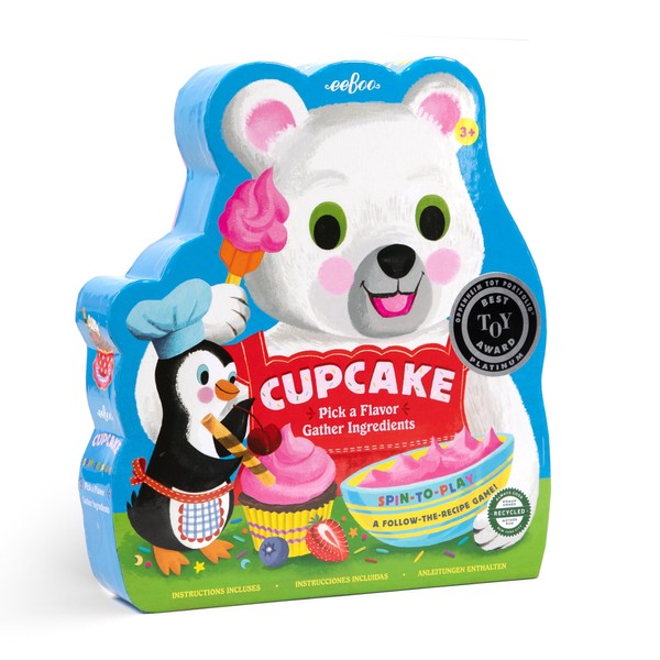 eeBoo: Cupcake Shaped Spinner Game - Animal & Baking Themed