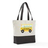 CafePress 2ND GRADE SCHOOL BUS Canvas Tote Top Zipper Closure