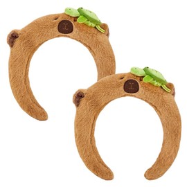 JAHEMU Capybara Headband Plush Toy Headbands Animals Hair Band Capybara Turtle Headband Cute Cartoon Headwear Hair Accessories for Women Girls Pack of 2