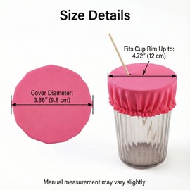 10PCS Reusable Drink Covers with Straw Hole, Elastic Cup Covers for Travel & Parties, Washable Stretchy Drink Protector Caps, 5 Colors (2 Each), Fits Cup Rim Up to 4.72 in
