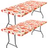 Moosfor Spandex 6 Foot Rectangle Thanksgiving Table Cloth 2 Pack,