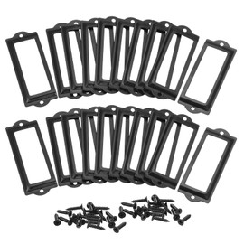 uxcell Metal Label Holders, 82x30mm 50pcs File Name Card Tag Label Holder Frame for Office Library Drawer Cabinet Shelves, Black