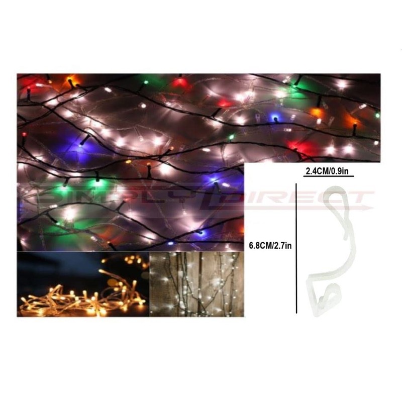 16 Giant Christmas Gutter Hooks Weatherproof Plastic for Hanging Outdoor