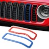 2PCS Front Grill Rings Frame Grille Inserts Cover Trim Kit