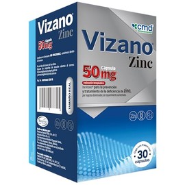 CMD - VIZANO - Zinc 50 mg - Medicamento Vitamnico - 1 Caja con 1 Frasco de 30 cpsulas                                                                 