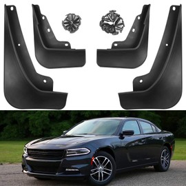 4Pcs Car Black Mud Flaps Mudguard Fender Cover Trim Replace for 2015-2024 2025 Dodge Charger SXT and 2015-2018 Charger GT/RT