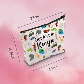 Kenya Travel Gift Get Lost in Kenya Makeup Zipper Pouch for Kenya Traveler Gift Welcome to Kenya (Kenya Bag)