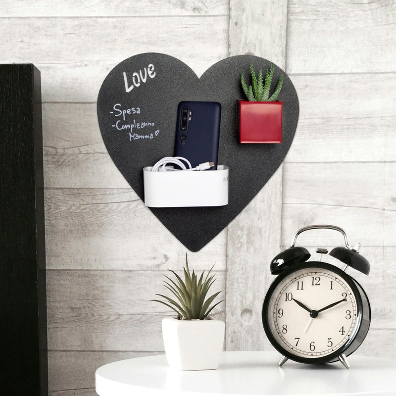 KalaMitica - Magnetic Chalkboard for Wall - Heart Shape, 33x33