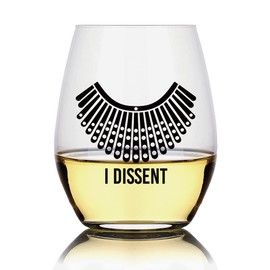 RBG I Dissent Wine Glass, Funny & Humorous Feminist Gifts for RBG Fan, Women, Sisters, Mothers, Aunts, Grandmothers, Boss, Colleagues, Unique Patriotic Glassware Celebrating Women’s Rights