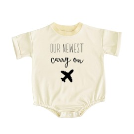 Our Newest Carry-On Infant Bodysuit Future Traveler Theme Coming Soon Pregnancy Announcement (0-6 Months, Letter-Short Sleeve Sweatshirt)