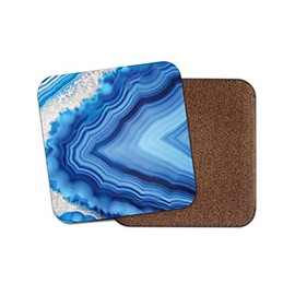 1 x Blue Agate Crystal Coaster - Aqua Stone Mum Dad Sister Daughter #15388