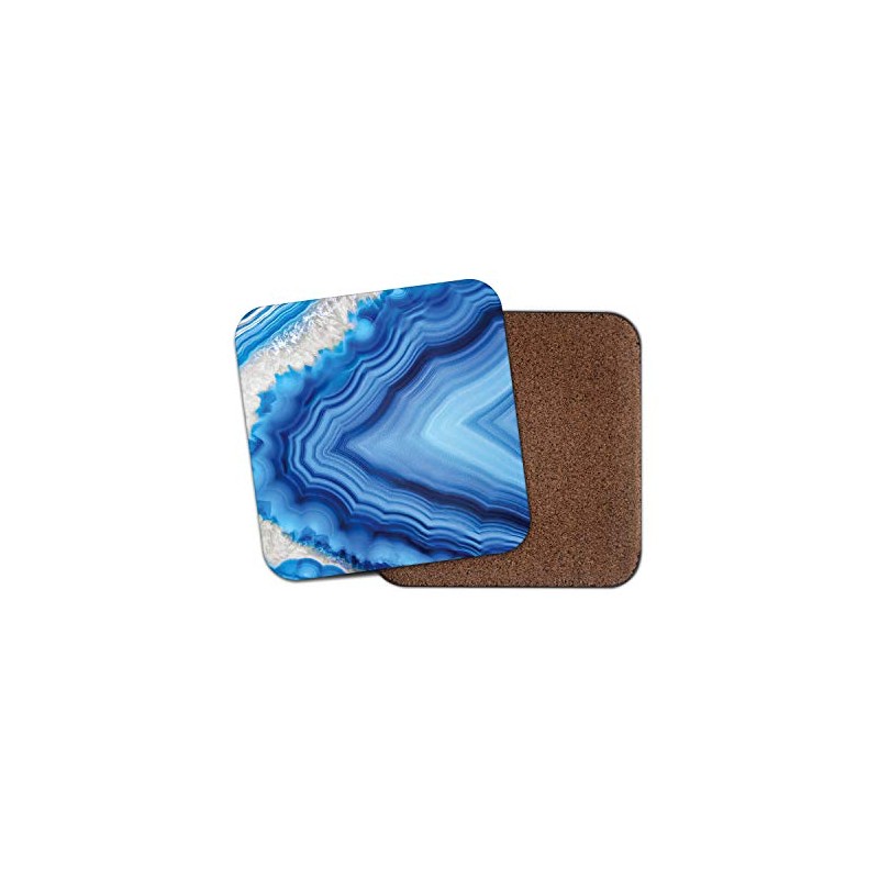 1 x Blue Agate Crystal Coaster - Aqua Stone Mum