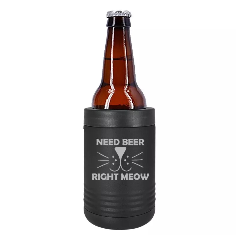 MIP Can Bottle Cooler Insulated Drink Holder Cat Face Need