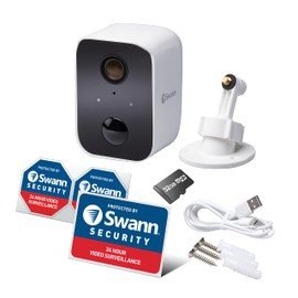Swann CoreCam Wireless Security Camera, 1080P HD for Indoor/Outdoor Home, 2-Way Talk & Siren, Heat Motion Detection, Night Vision, IP65, 24/7, Local 32GB & Cloud Recording, 1 Pack