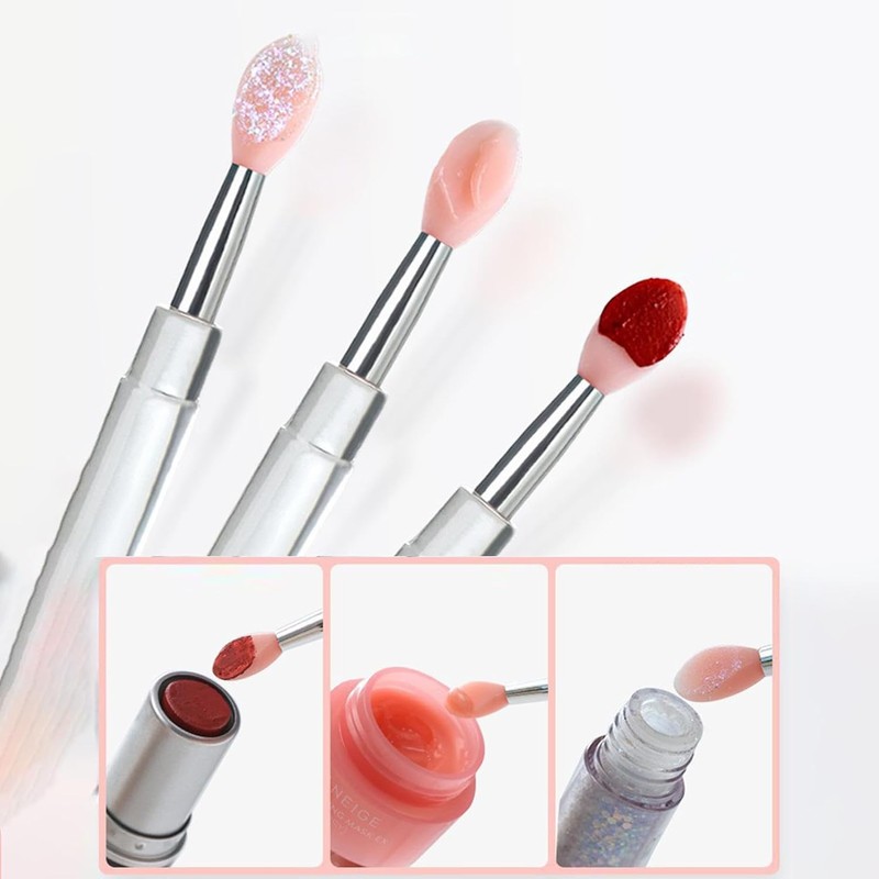 Aplicador de Labios de Silicona Portátil y Reutilizable - Pincel