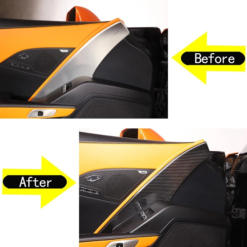 car-king888 Dry Carbon Inner Drive Door Panel Trim Accessories Kit