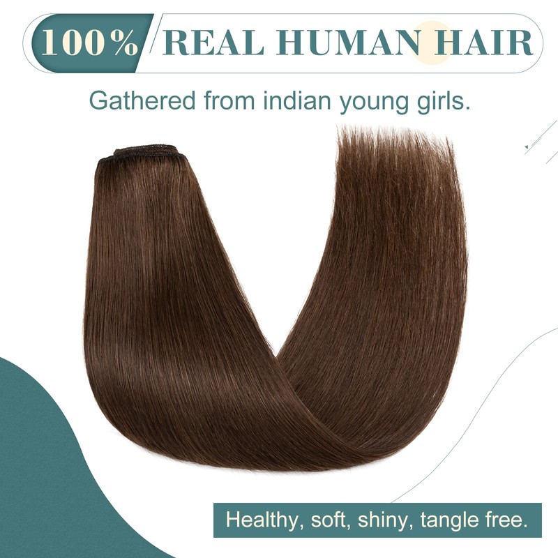 Elailite Bayalage Clip-In Real Hair Extensions, 8-Piece Set, 18 Clips,