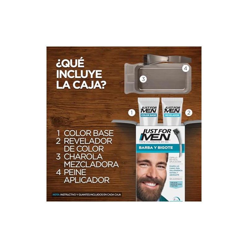 Just For Men Tinte Barba y Bigote B40 Castaño Oscuro