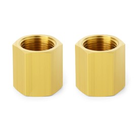 ERGAOBOY 2 x 1/2 inch BSP brass hexagon socket pipe coupling, suitable for pipe connection