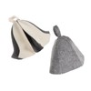 KONTONTY 2pcs Portable Felt Sauna Hats for Heat Insulation Reusable