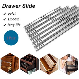 1 Pair Metal Bearing Drawer Runners Draw Depth for 17mm Replacement Drawer Runners 17mm Wide x 310mm