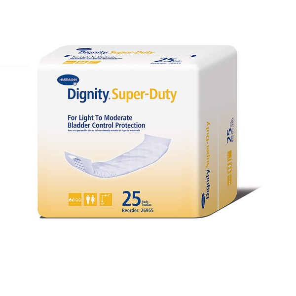 Hartmann 69553108 Incontinence Liner Dignity Super-duty 12 L X 4 W Inch Moderate Absorbency Super Absorbent Polymer Unisex 26955 Box Of 25