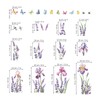 decalmile Iris Flower Lavender Window Clings Grass Butterflies Window Decals