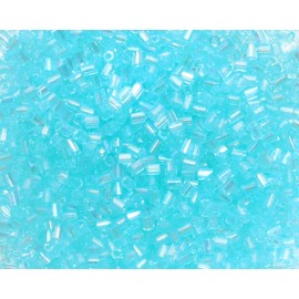 PPhtony Glass Bugle Tube Beads 1400Pcs/30g Mini Seed Beads 2 * 3mm Small Craft Loose Spacer Beads for DIY Bracelets Necklace Earring Jewelry Making (Sky Blue)