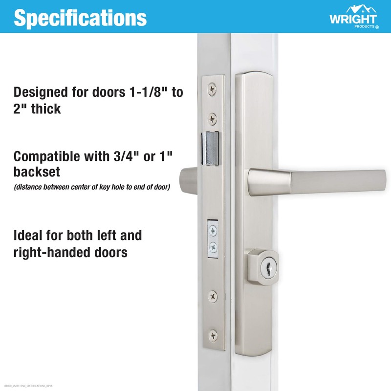 Wright Products - Serenade Mortise Keyed Lever Mount Latch with