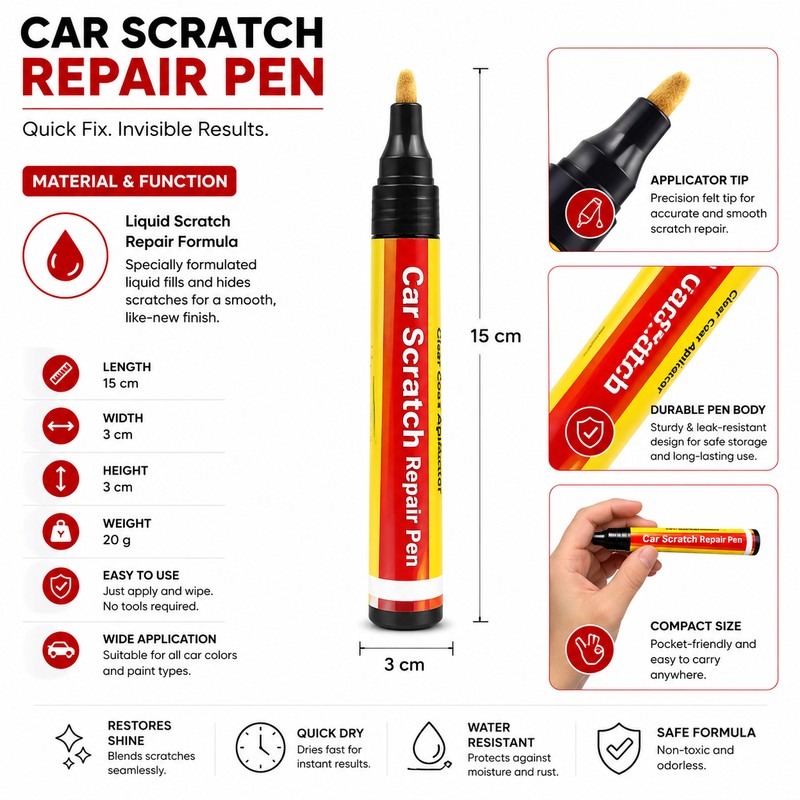 Car Scratch Remover Pen for Paint Touch-Ups – Easy DIY