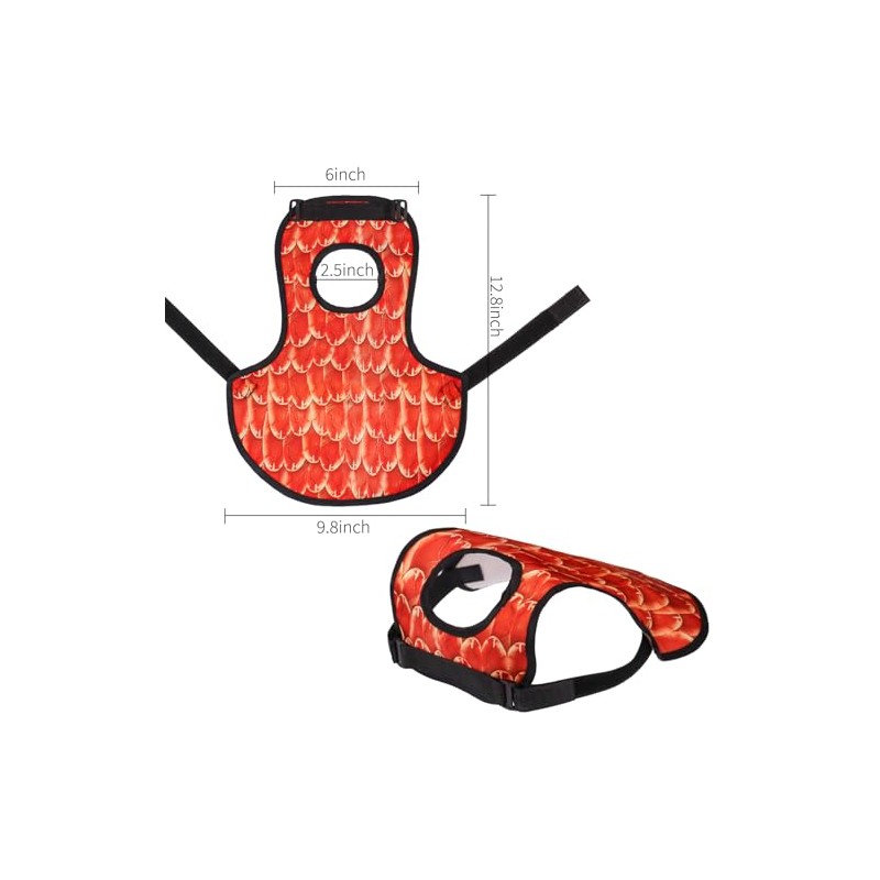 Patty Both Chicken Apron for Hens, Adjustable Protective Saddle, Red