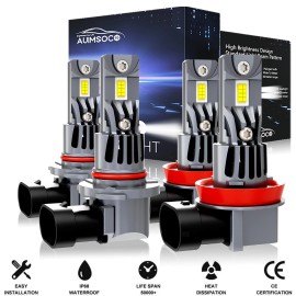 AUIMSOCO COMBO 4x HB3 9005 H11 LED Headlight Hi/Lo Beam Lamp For Toyota 4Runner 2006-2019