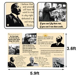 Buxiuer Martin Luther King Jr. Day Photo Booth Backdrop for Bulletin Board Decorations History Famous Quote MLK Day Decor Inspiration School Classroom Wall Decor (5.9×3.6ft)