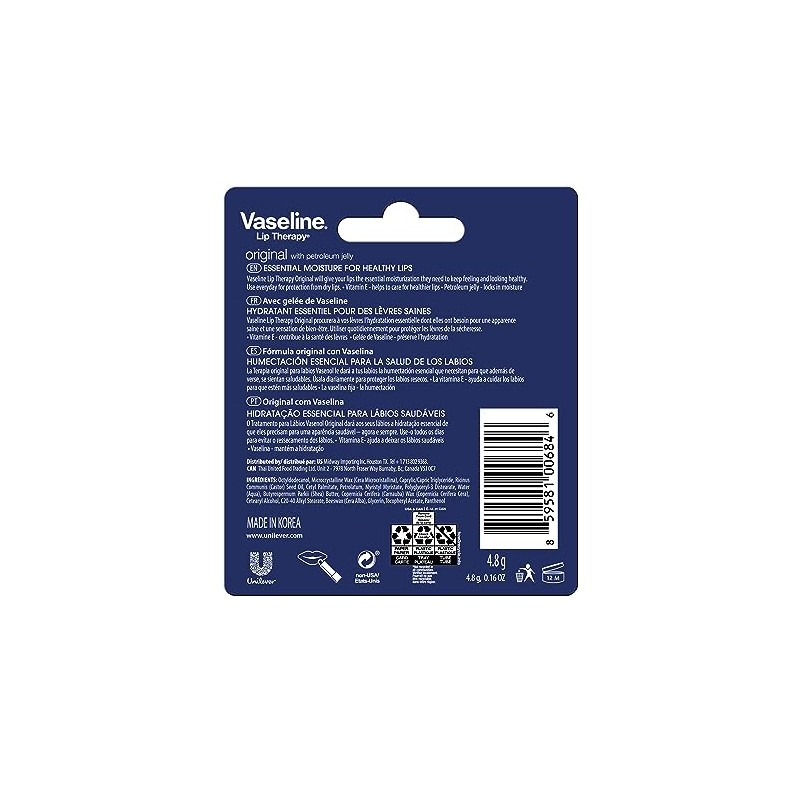Lip Therapy Original Petroleum Jelly by Vaseline for Women -