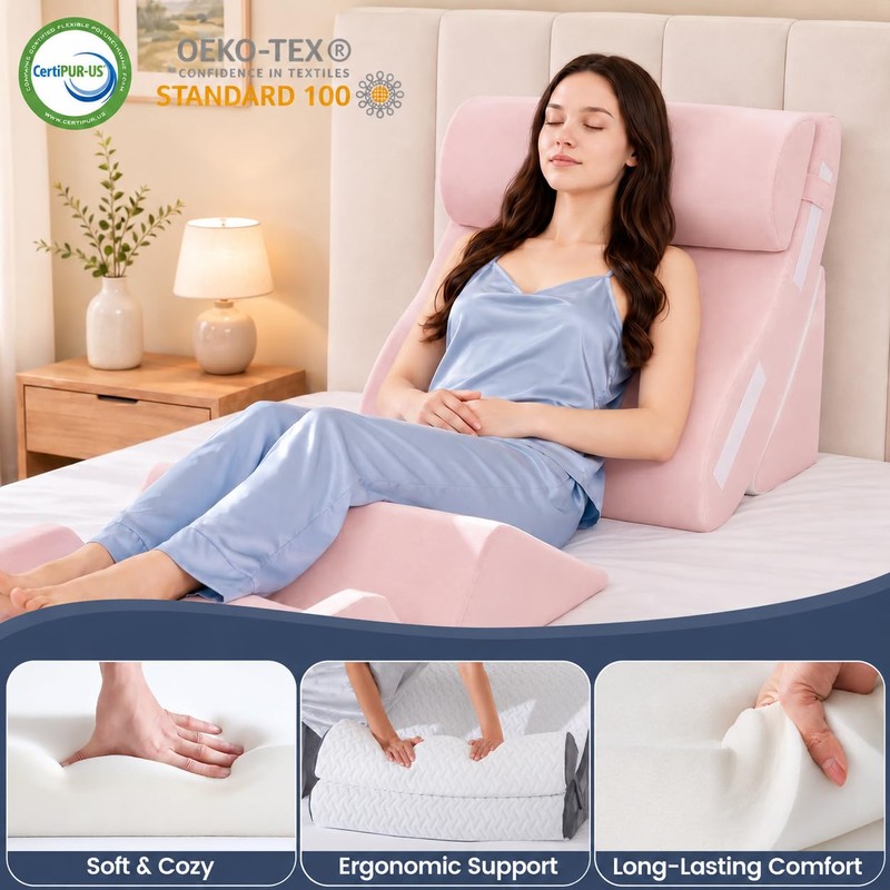 WSOFRALC 5PCS Orthopedic Wedge Pillow Set for After Surgery