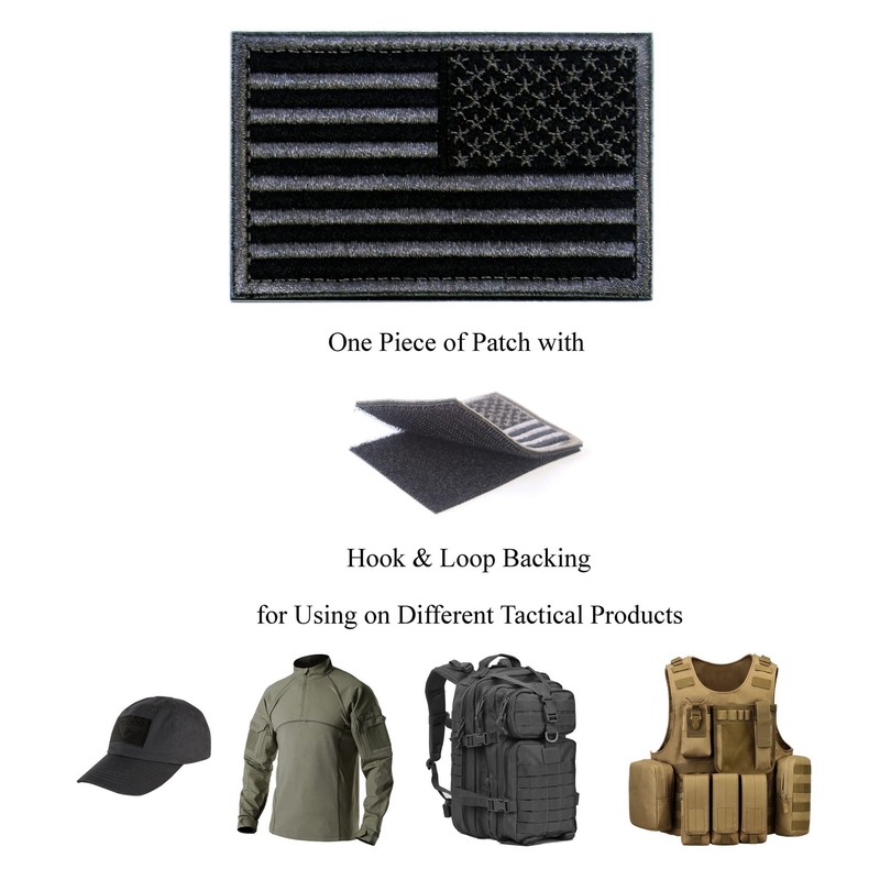 Tactical Patches of USA US American Flag Reverse, with Hook
