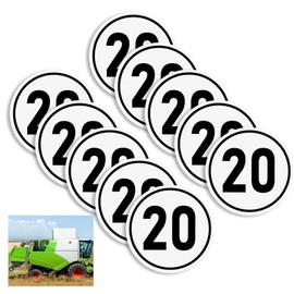 10 Stück Aufkleber Geschwindigkeits Schild 20 kmh schild aufkleber nach §58 StVZO 20 kmh schild aufkleber für PKW Traktor LKW Pferdeanhänger Anhänger Wohnwagen