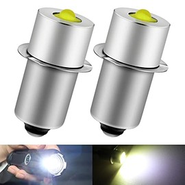 HONLEEX AC/DC 6-30V P13.5S PR2 Upgrade LED Flashlight Bulb, 3W LED Conversion Kit for Torch Lantern Work Light Maglit Bulbs,Non-Polarity.2-Pack. (P13.5S/PR2)