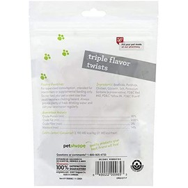 PET SHOPPE Triple Flavor Rawhide Twists Dog Treats. with Real Chicken, Porkhide and Beefhide (2-10 Packs)