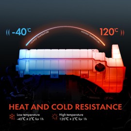 A-Premium Engine Coolant Reservoir with Caps(2) & Sensor Compatible with 2008-2024 Volvo VHD VNL VNM Trucks, 2008-2024 Mack CHU CXN CXU Trucks