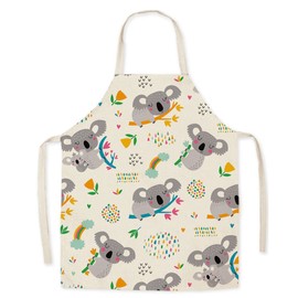 Eyands Kids Apron for Cooking and Baking - Cute Linen Pattern Kitchen Apron for Kids for Cooking and Painting, Garden Apron, Koala-Z