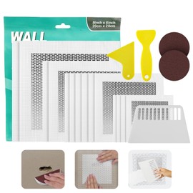 MOLLOR 19 PCS Wall Repair Patch Kit, Aluminum Drywall Repair Patch Kit for Small/Large Holes, 2/4/6/8 Inch Self-Adhesive Metal Wall Patches with Scraper Sandpapers Gloves, Quick Fix Plaster
