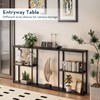 WOHOMO Black Console Table,3-Tier Small Entryway Table,Long Sofa Table for