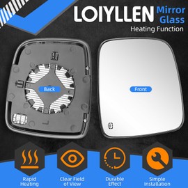 LOIYLLEN Driver Side Mirror Replacement for Jeep Liberty 2002 2003 2004 2005 2006 2007 - Left Side Mirror Glass, Rear View Mirrors Glass with Power Heated