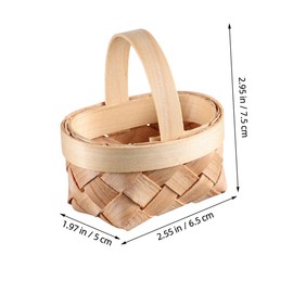 12pcs Wood Chip Basket Mini Small Basket Bulk Small Wicker Baskets Wedding Tiny Woven Baskets Weave Woven Candy Basket Small Woven Basket Little Basket Cute Basket Minature Baskets