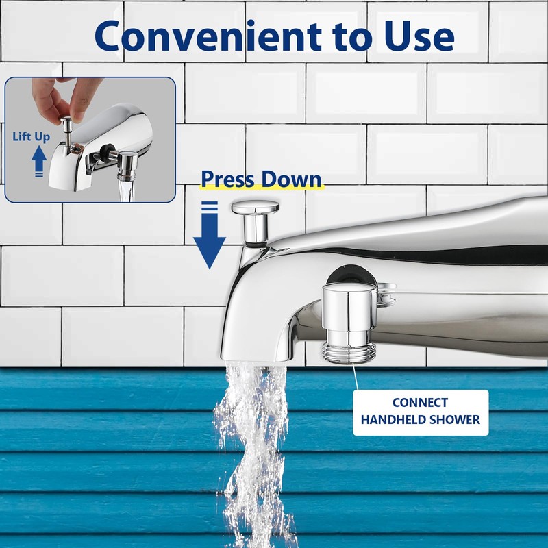 YASINU All Metal Bathtub Faucet with Sprayer 10 Settings, Tub