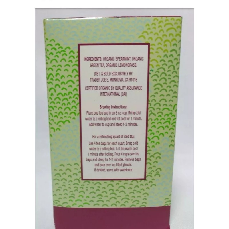 Trader Joe's 4 PACK Trader Joe's Organic Moroccan Mint Green