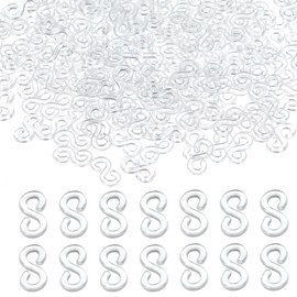 1500 Pcs Loom Bracelet Hooks S Clips for Loom Bracelets Rubber Band Bracelet Clips Clear Plastic Band Clip Bracelet Connectors Refills for DIY Necklace Accessory Rubber Connectors Refills